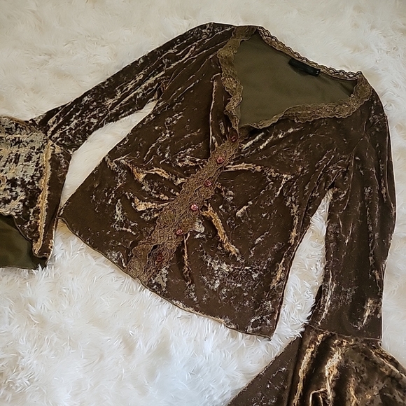 *SOLD* Guess Collection Y2K Fairycore Whimsygoth Romantic Cardigan Blouse Top M - Picture 9 of 15